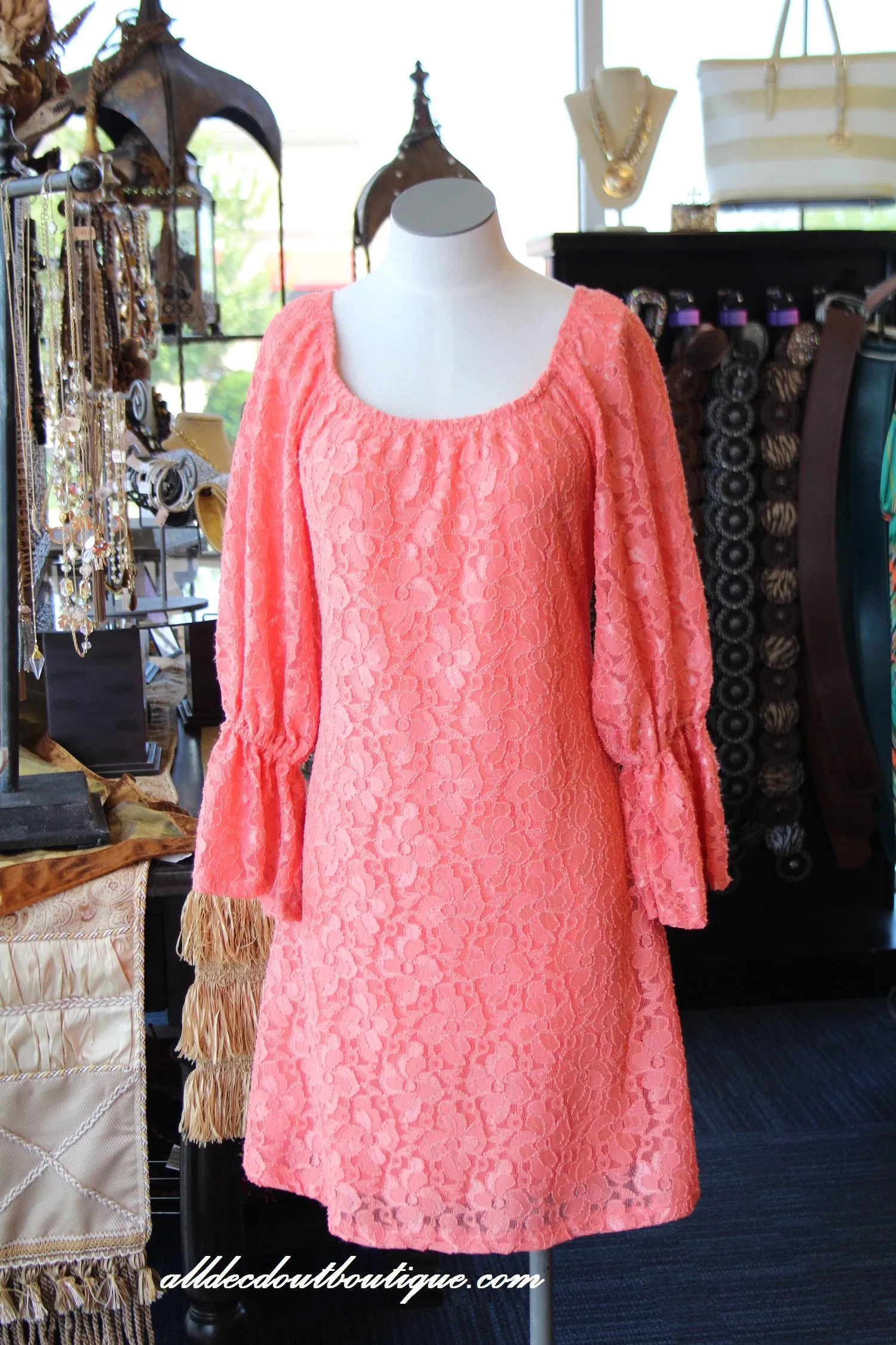 2 Tee Couture | Lace Dress Coral