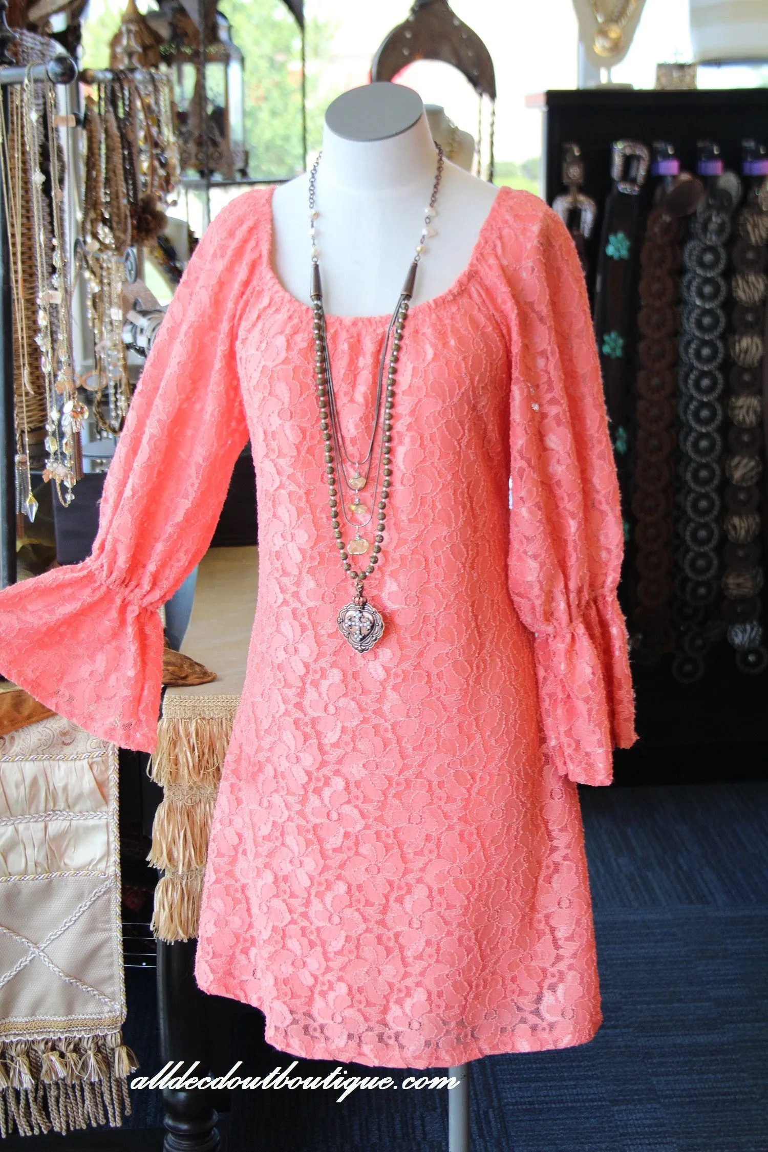 2 Tee Couture | Lace Dress Coral