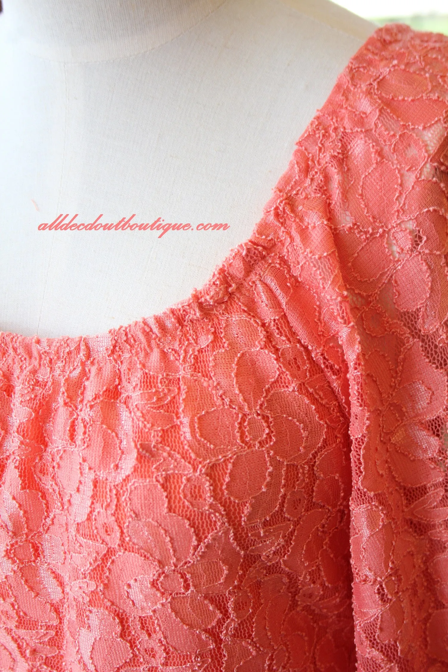 2 Tee Couture | Lace Dress Coral