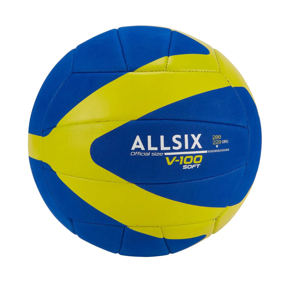200-220 g Volleyball for 6- to 9-Year-Olds V100 Soft - Blue/Yellow