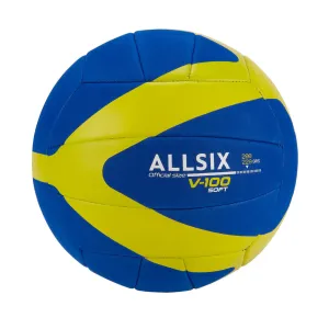 200-220 g Volleyball for 6- to 9-Year-Olds V100 Soft - Blue/Yellow