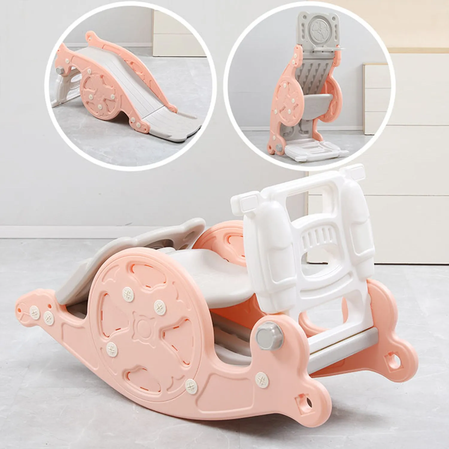 3-in-1 Kids Rocking Horse | Slide | Basketball Hoop | Sports Toy