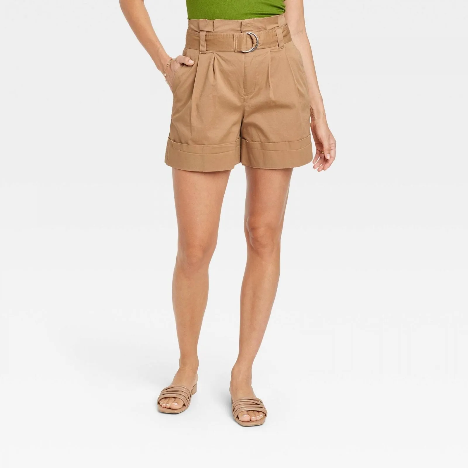 A New Day Women's High-Rise Paperbag Shorts 85147665