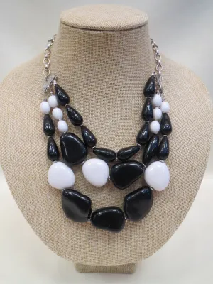 ADO | Black & White Beaded Layer Necklace