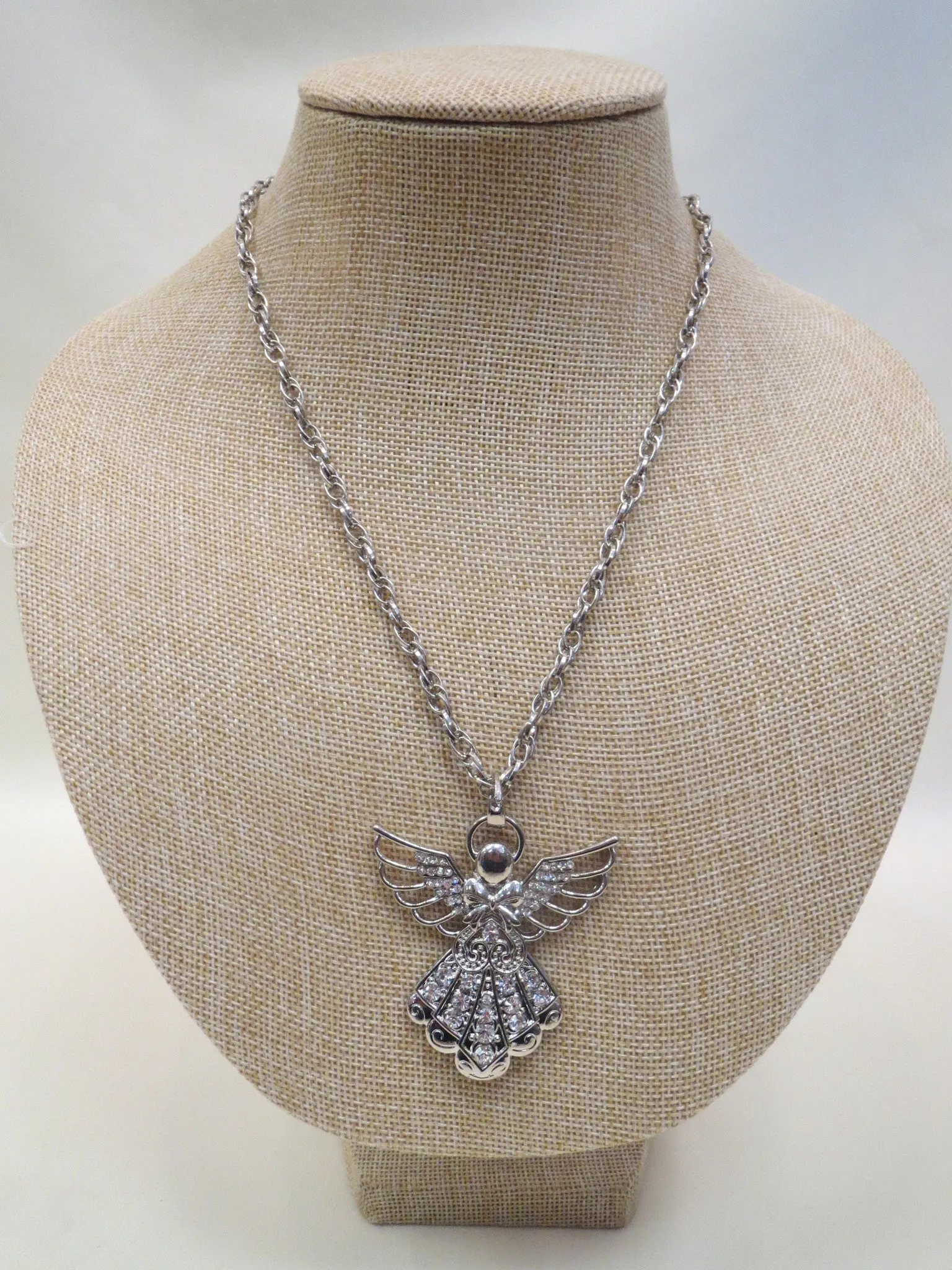 ADO | Embellished Silver Angel Necklace