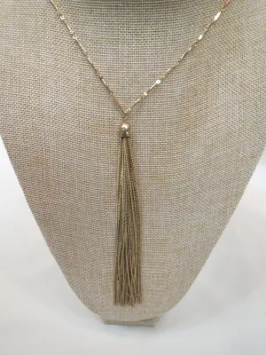 ADO | Gold Tassel Necklace Long