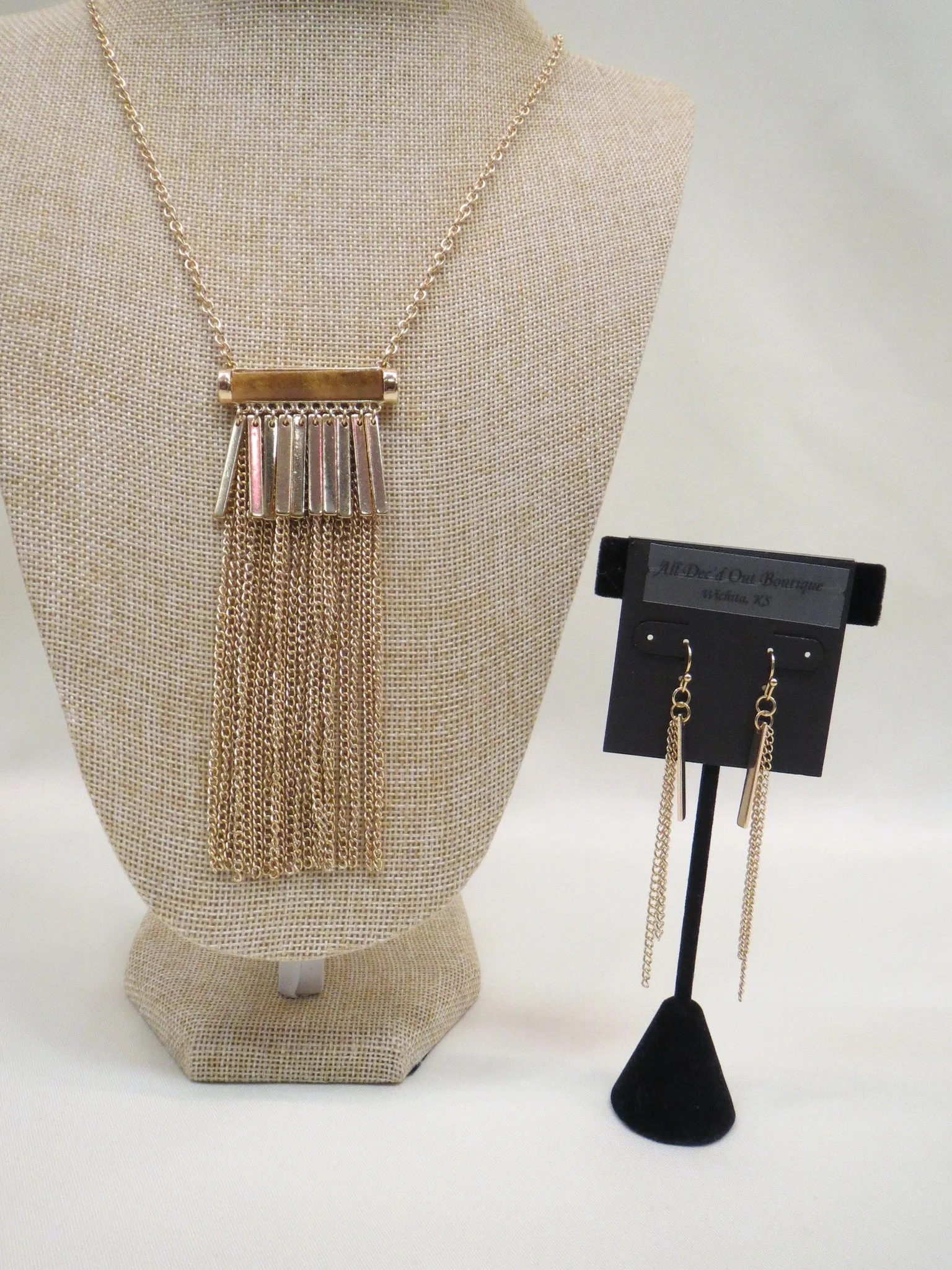 ADO | Gold Tassel Necklace Long