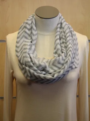 ADO | Infinity Grey and White Chevron Scarf