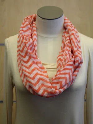 ADO | Infinity Red/Orange and White Chevron Scarf