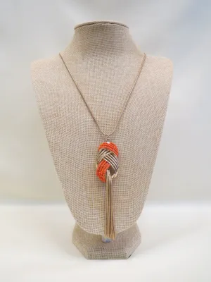 ADO | Orange & Gold Knot Necklace