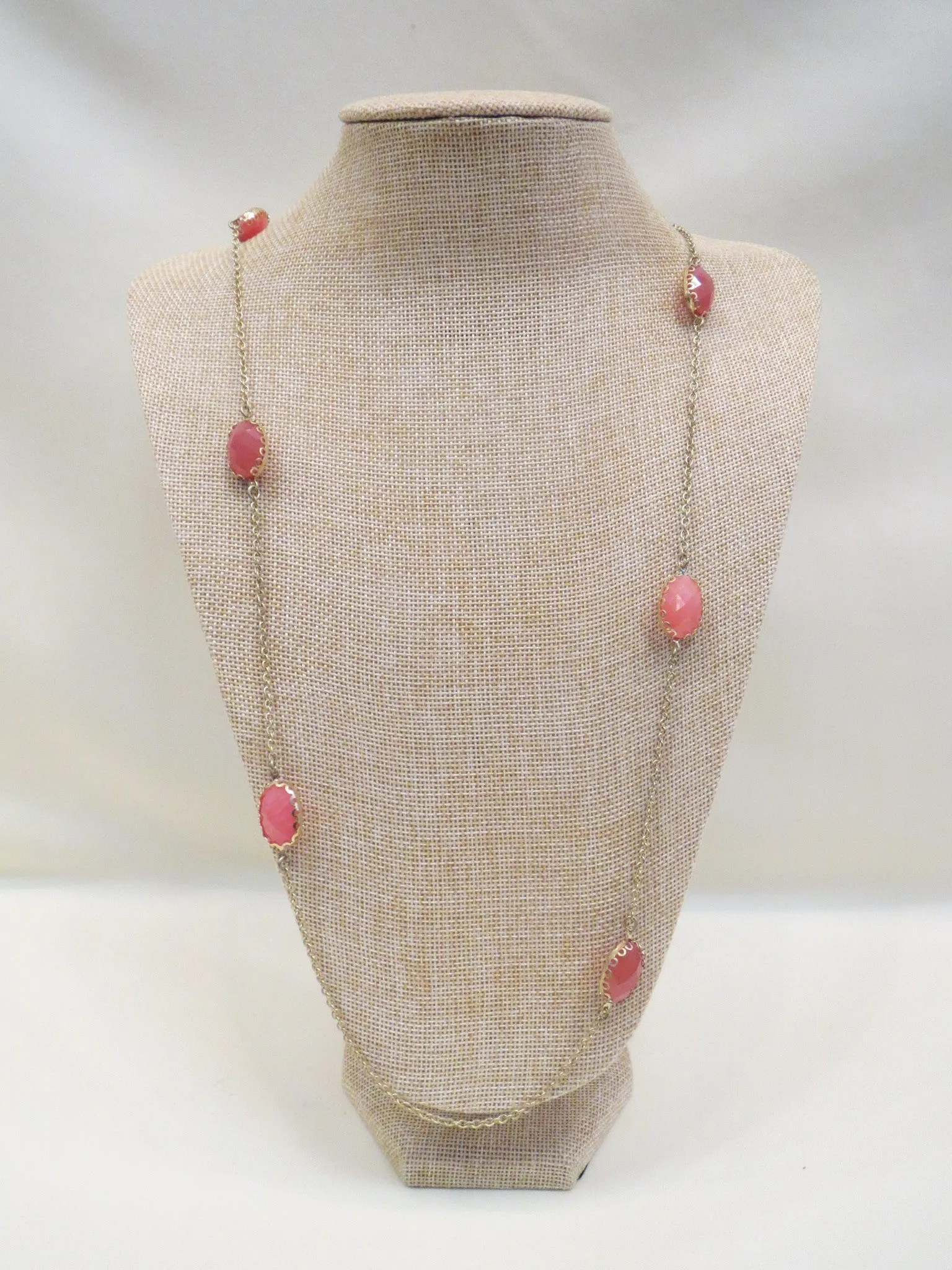 ADO | Pink & Gold Gem Stone Necklace