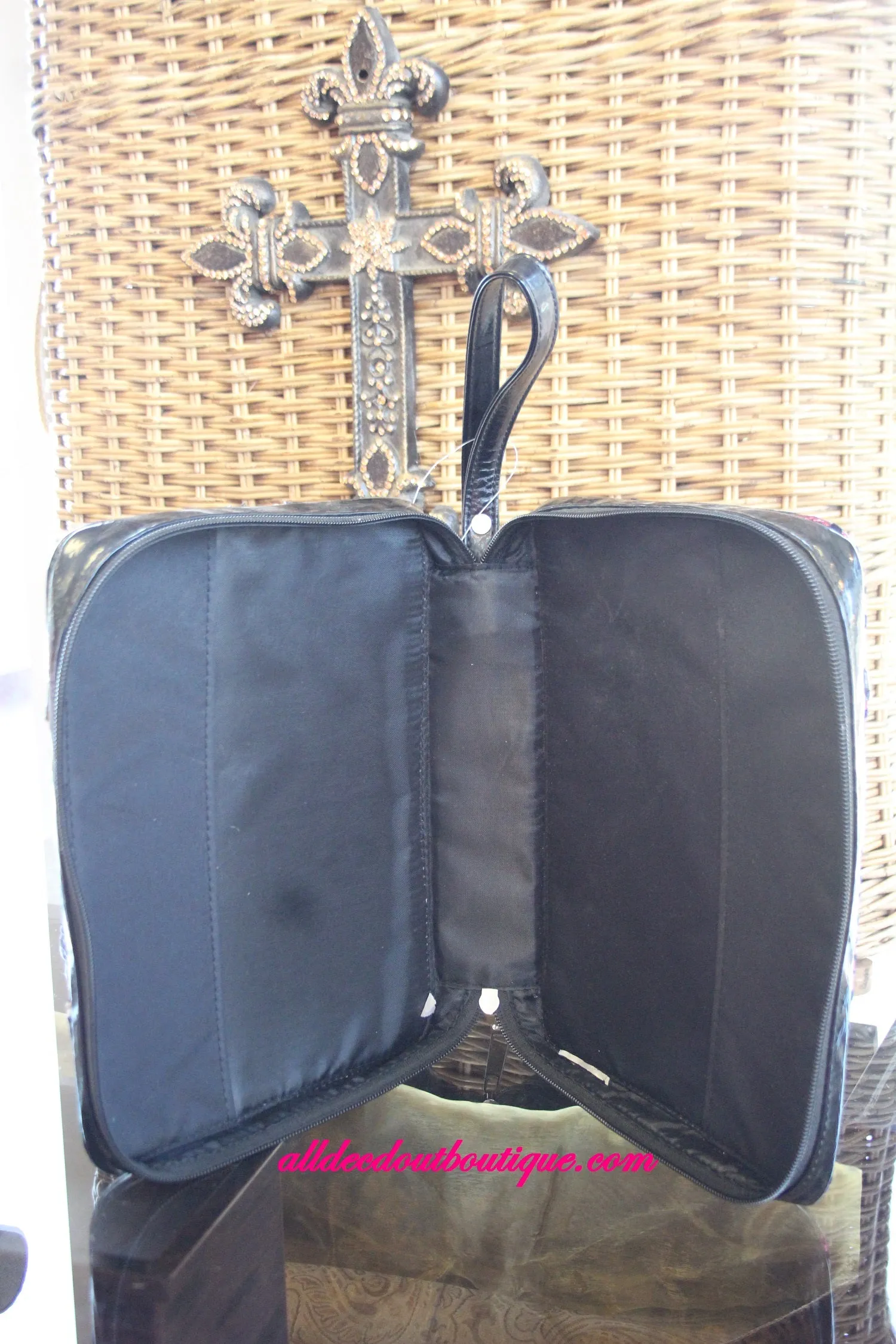 ADO | Pink Zebra and Black Embellished Bible Cover