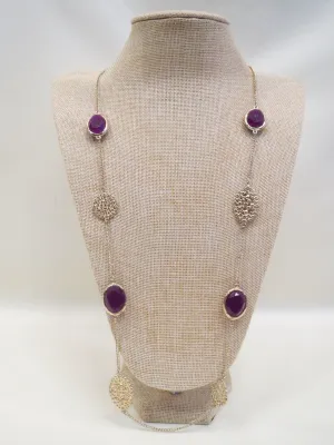 ADO | Purple & Gold Long Necklace