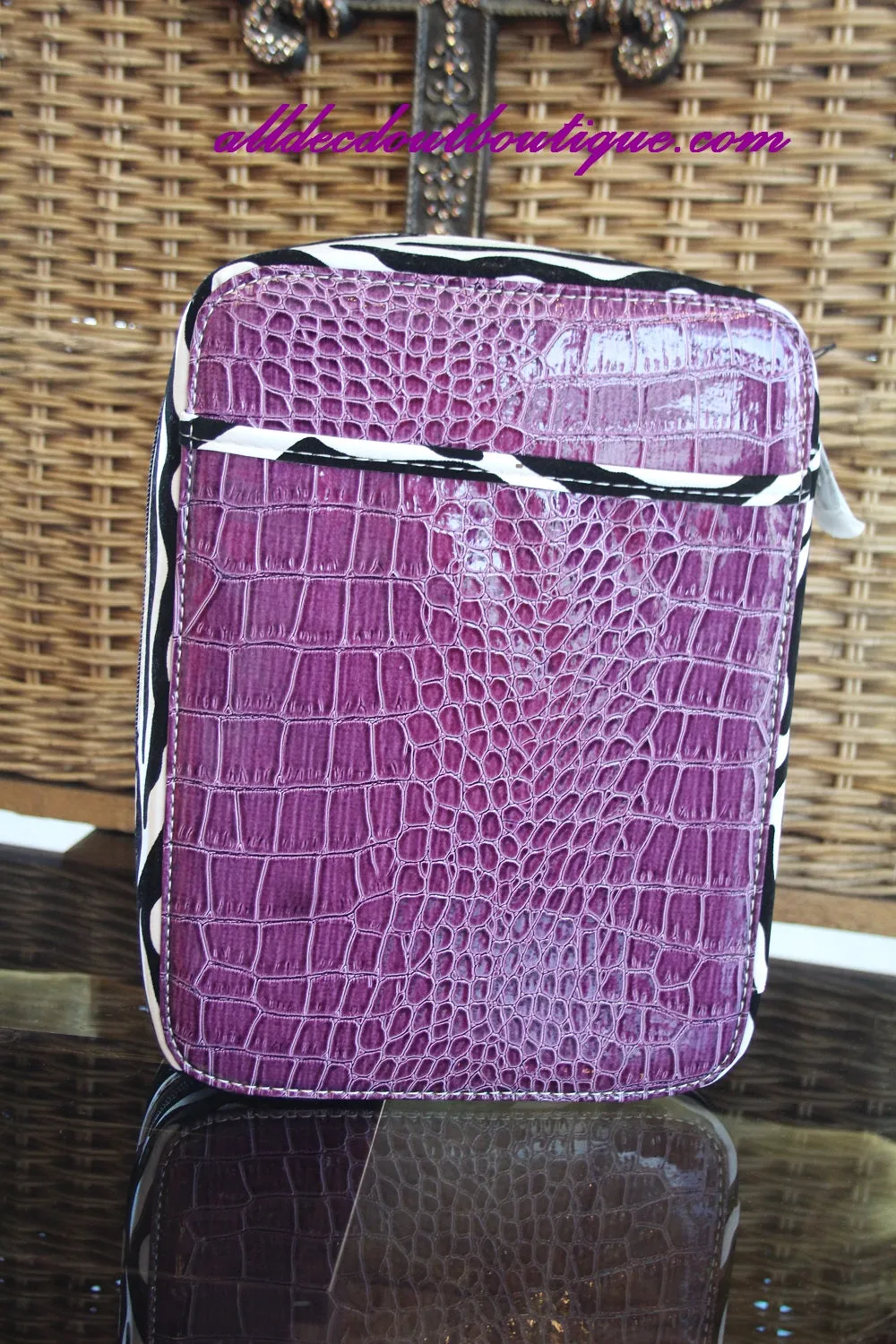 ADO | Purple and Zebra Print Embellished Bible Cover