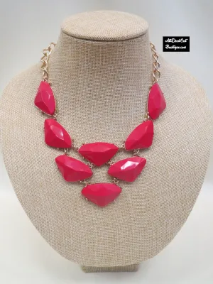 ADO | Red & Gold Bib Necklace