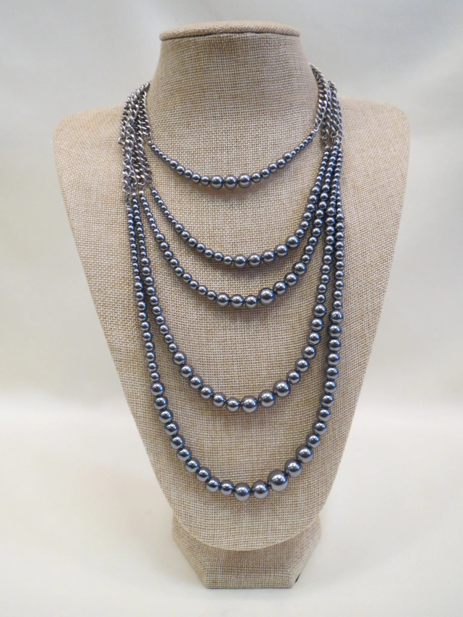 ADO | Silver Pearl Layer Necklace