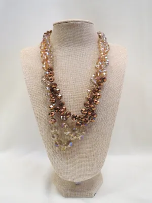 ADO | Twisted Crystal Necklace Brown