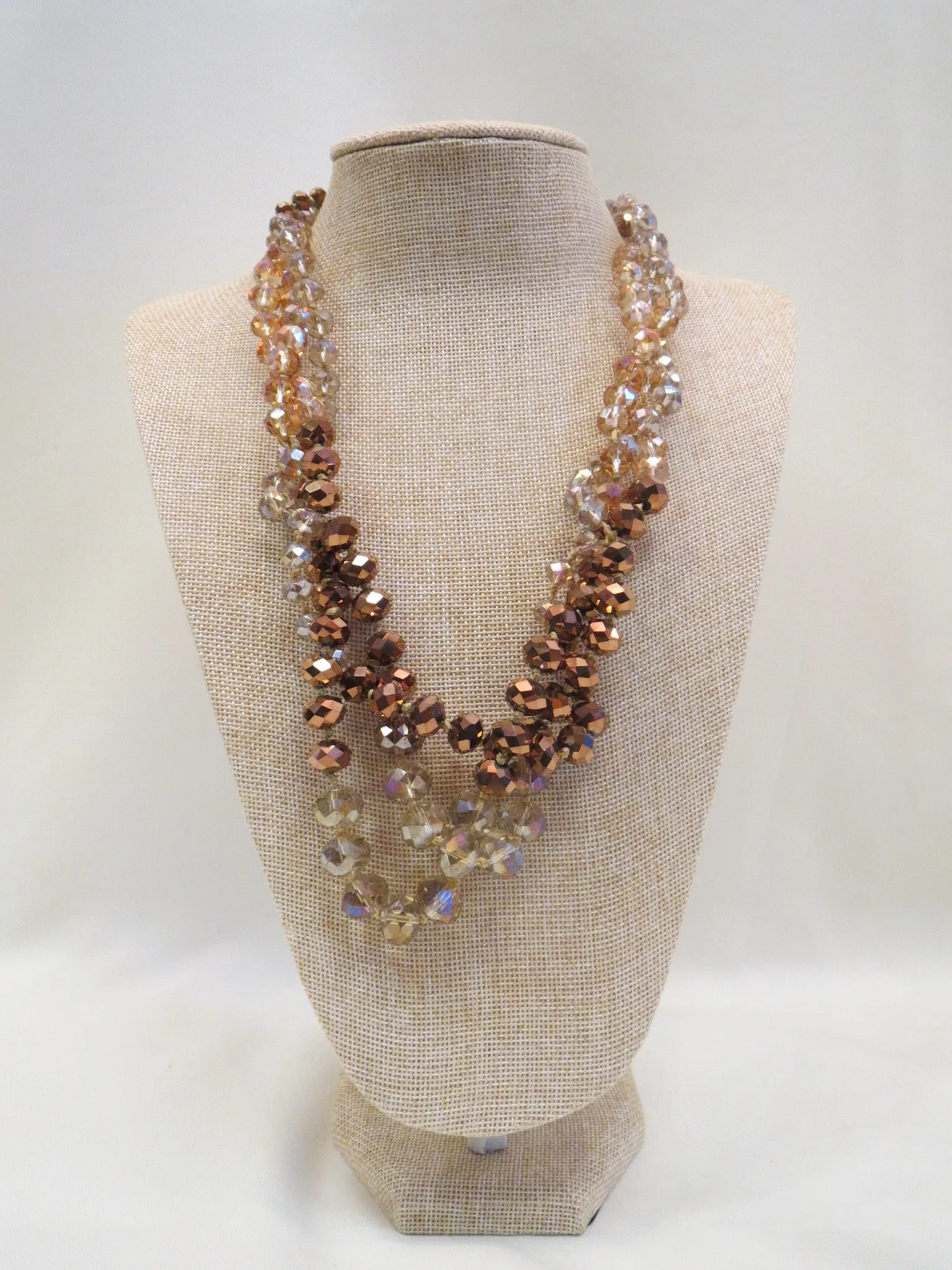 ADO | Twisted Crystal Necklace Brown