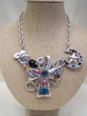 ADO | Western Embellished Cross Bib Necklace