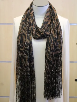 ADO | Wrap Brown Zebra Print Scarf