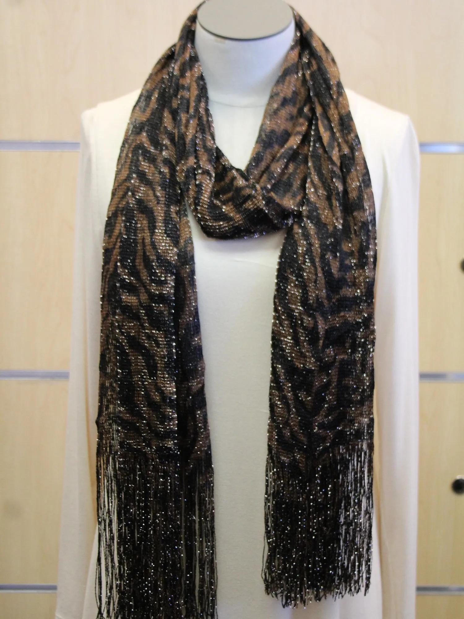 ADO | Wrap Brown Zebra Print Scarf