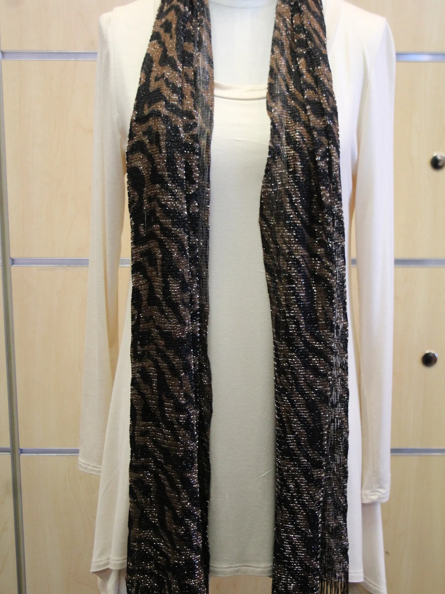 ADO | Wrap Brown Zebra Print Scarf