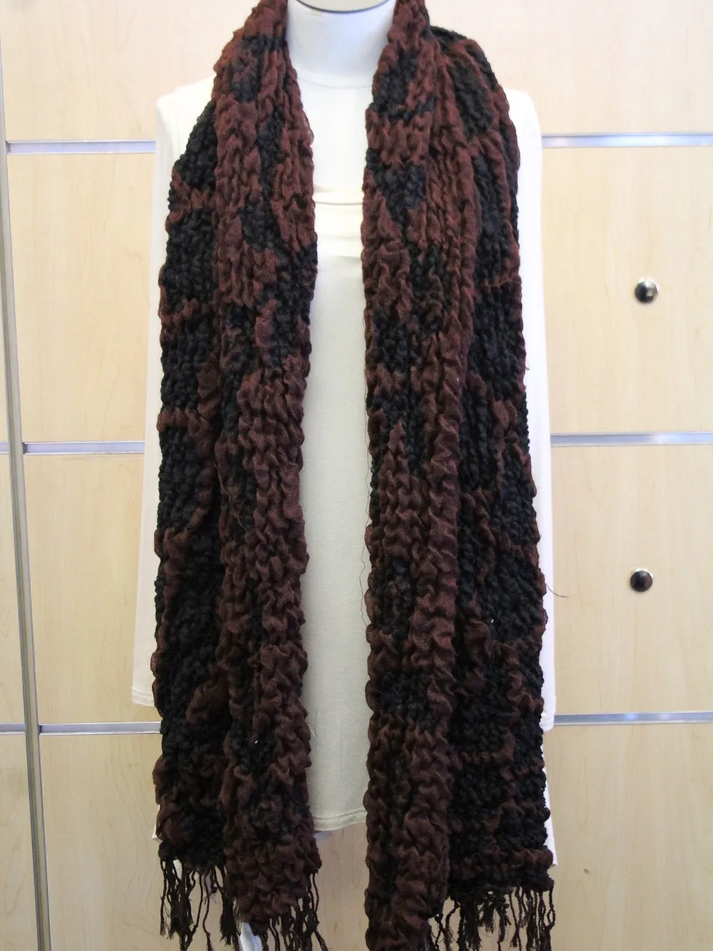 ADO | Wrap Burgundy and Black Winter Scarf
