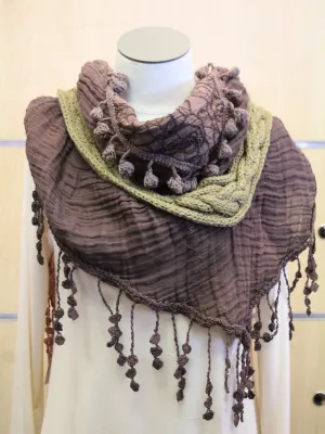 ADO | Wrap Floral Detail Triangle Scarf