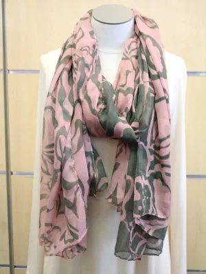 ADO | Wrap Pink and Green Floral Scarf