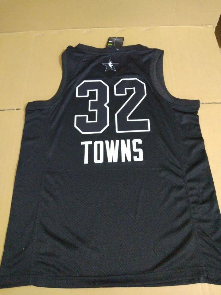 All Star Men 32 Karl Anthony Towns Jersey Black Minnesota Timberwolves Fanatics