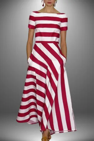 Amelia – Handcrafted maxi dress with stripes