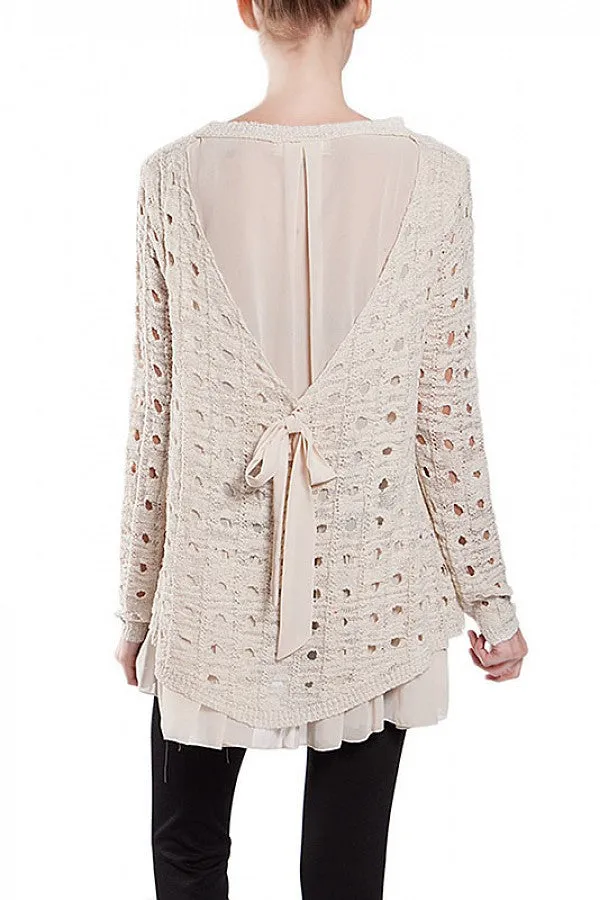 A'reve | Cut Out Sweater Cocoa
