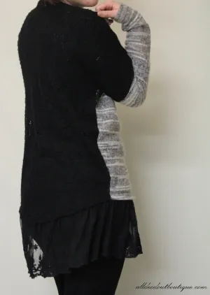 A'reve | Lace button Sweater Cardigan