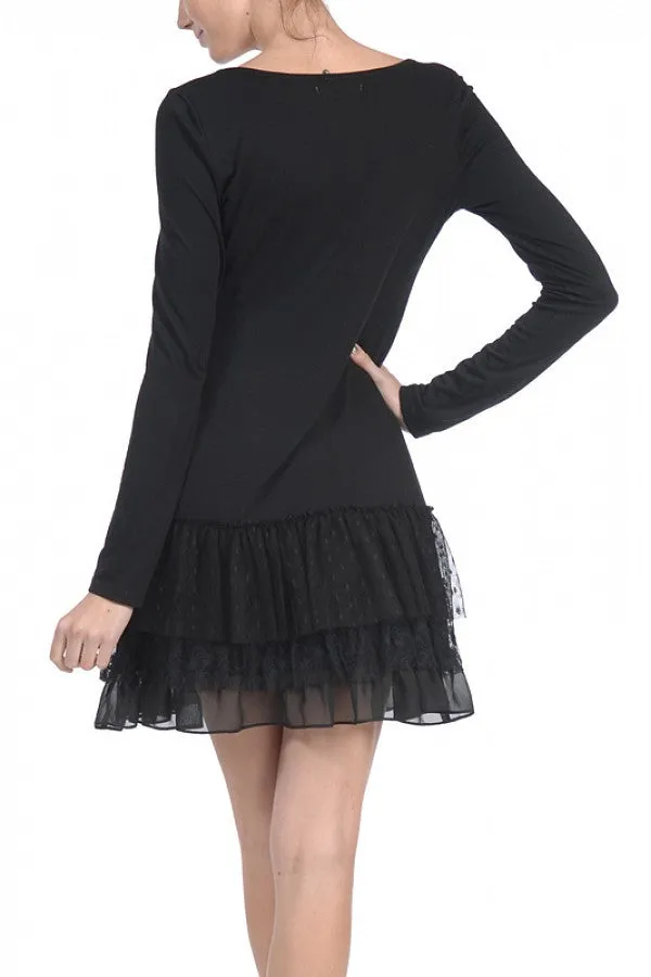 A'reve | Slip Dress Long Sleeve Black