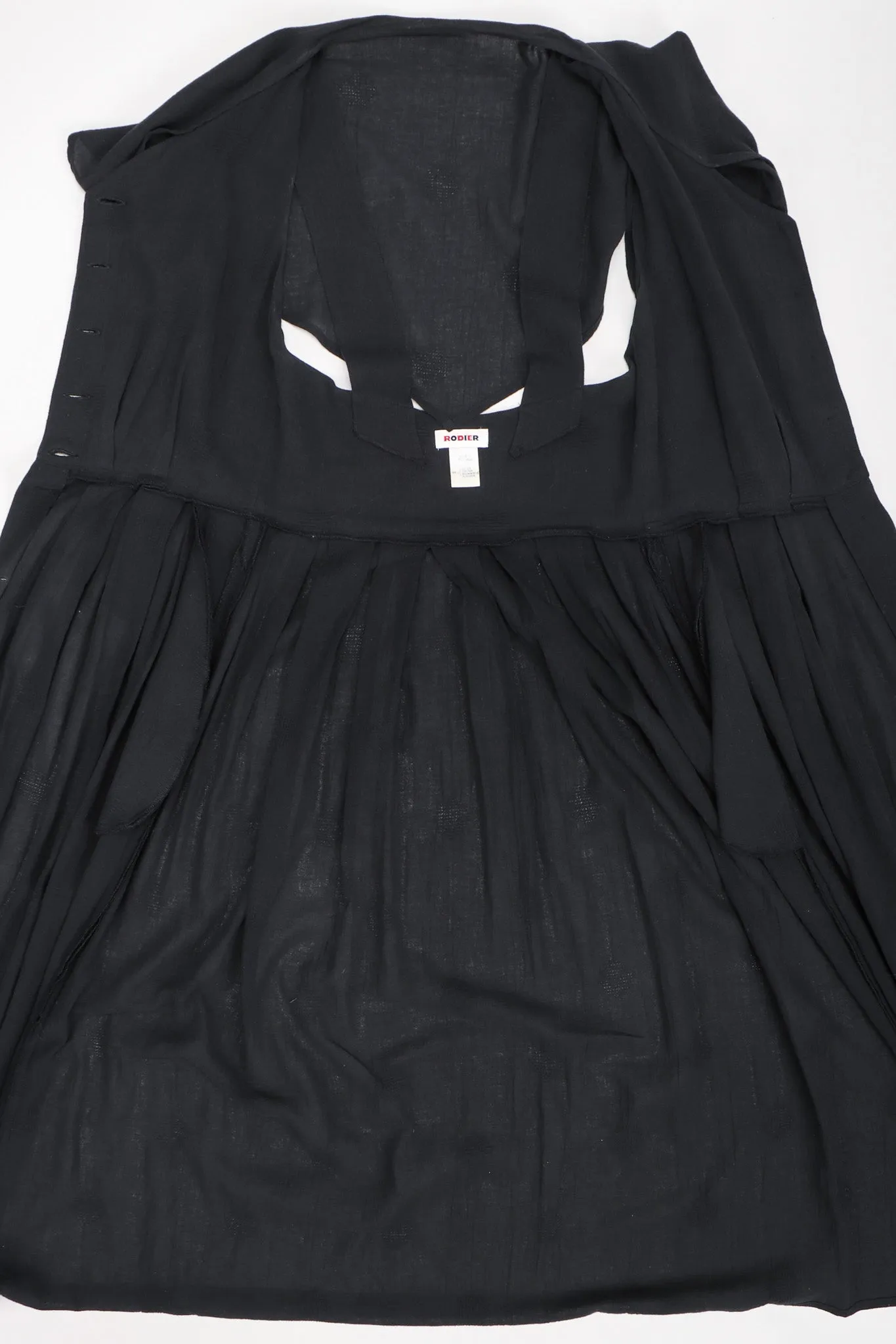 Belted Scarf Collar Dress
