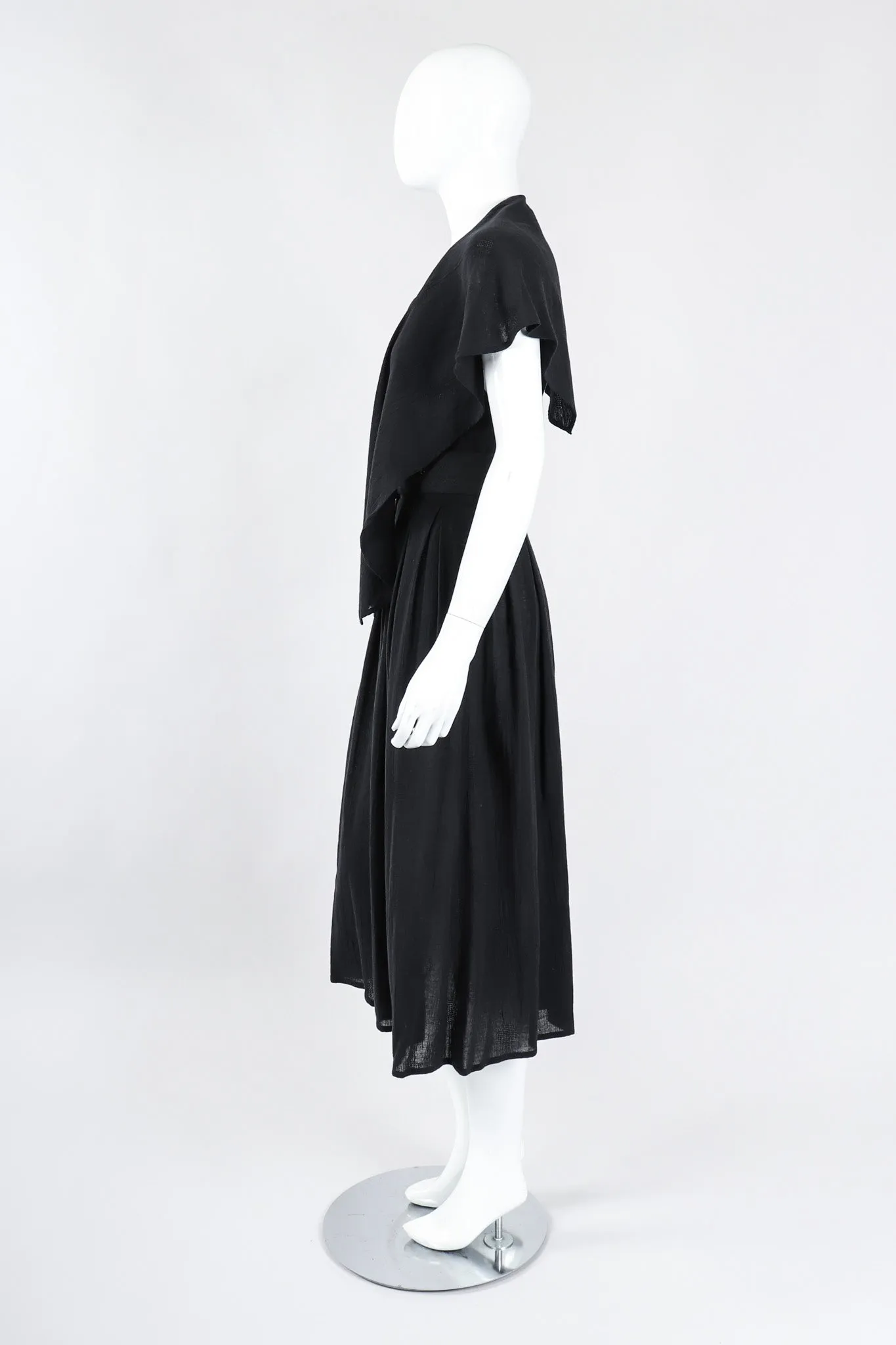 Belted Scarf Collar Dress