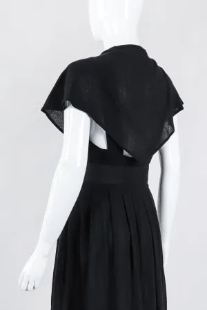 Belted Scarf Collar Dress