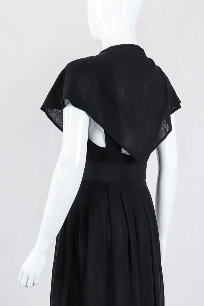 Belted Scarf Collar Dress