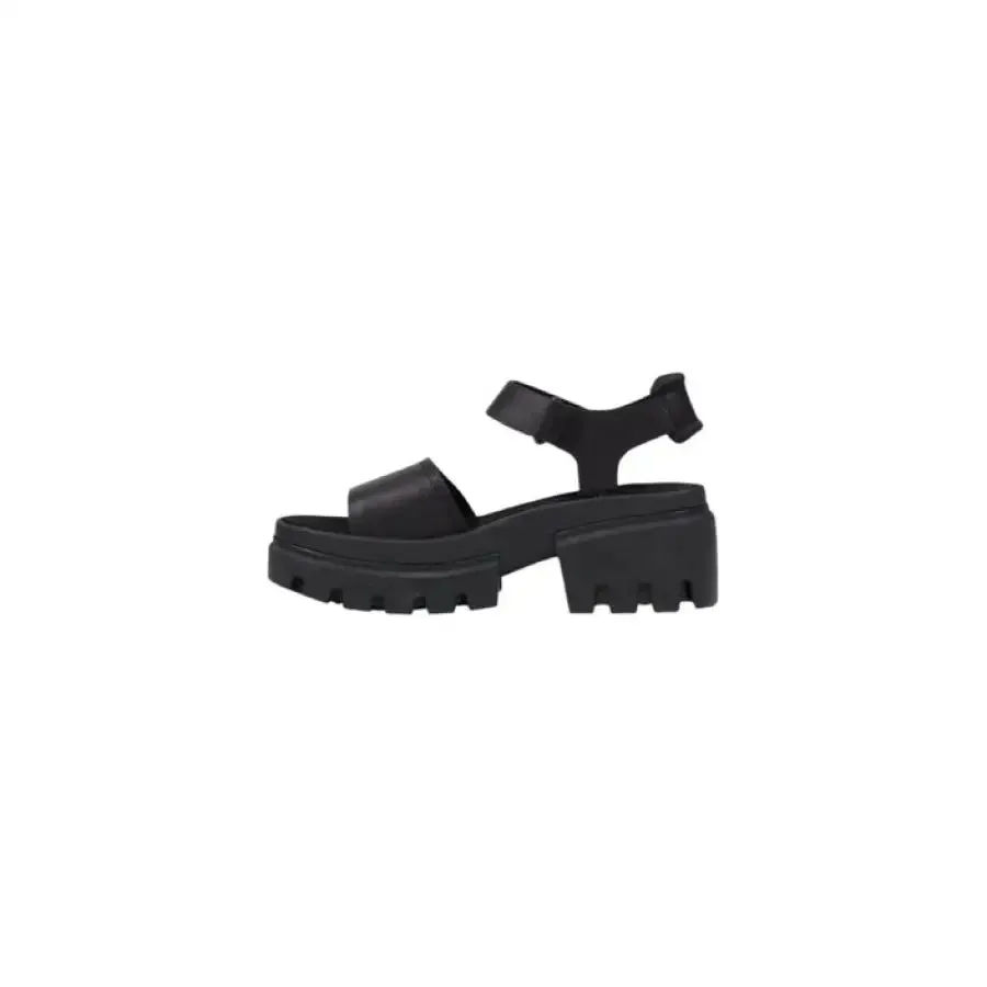 Black Chunky Heeled Sandal