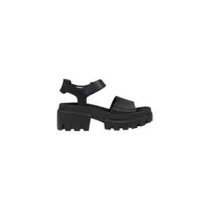 Black Chunky Heeled Sandal