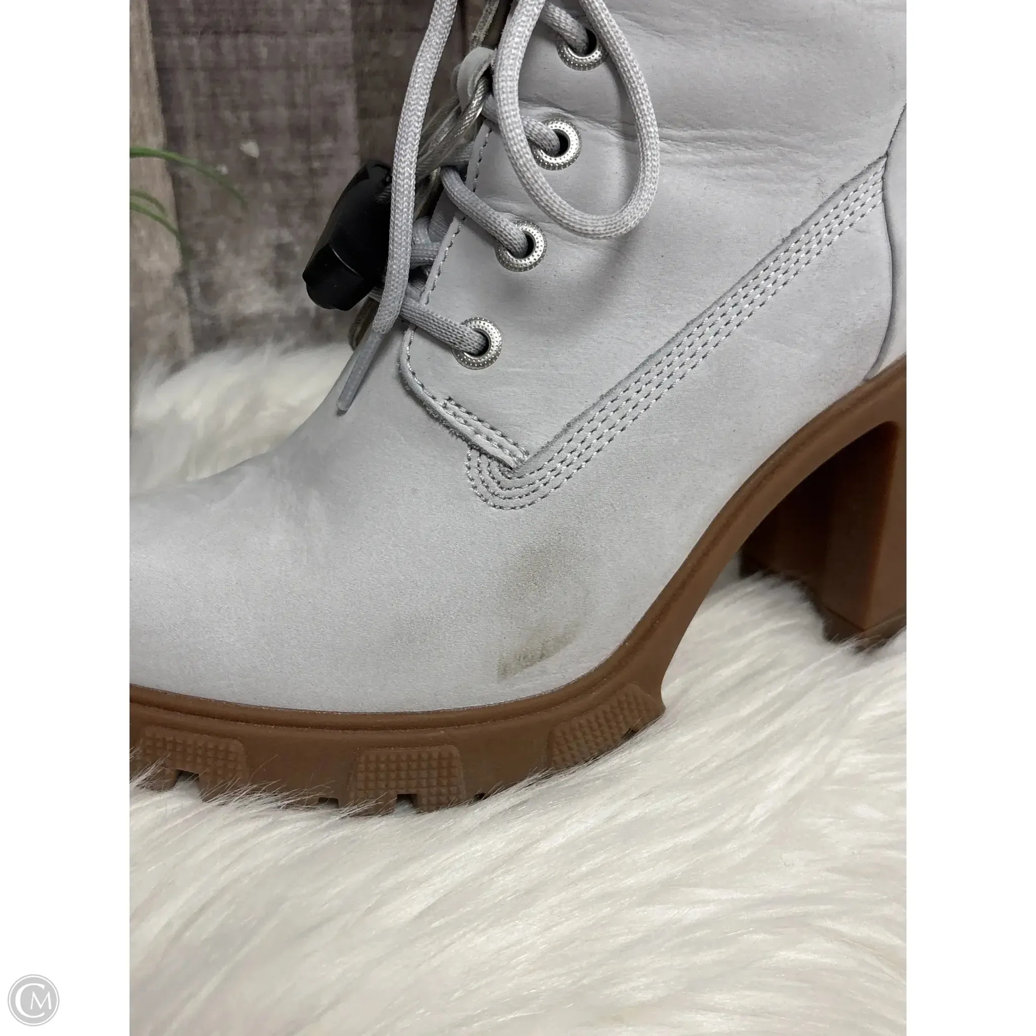 Boots Ankle Heels By Timberland In Grey, Size: 8.5