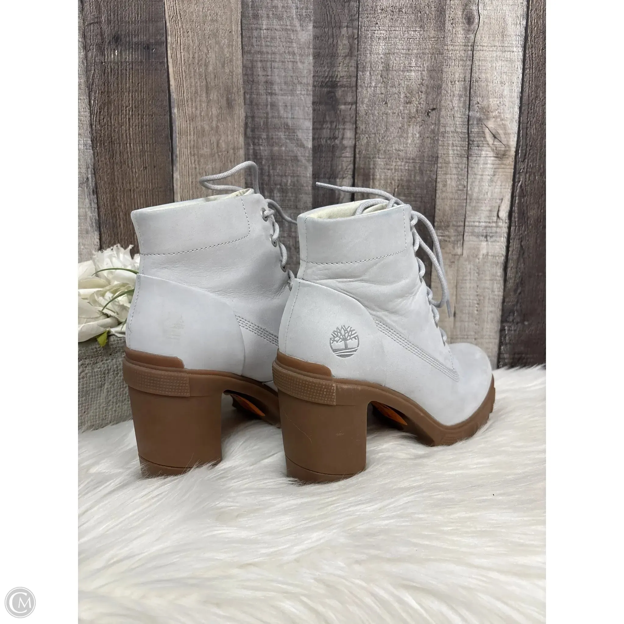 Boots Ankle Heels By Timberland In Grey, Size: 8.5
