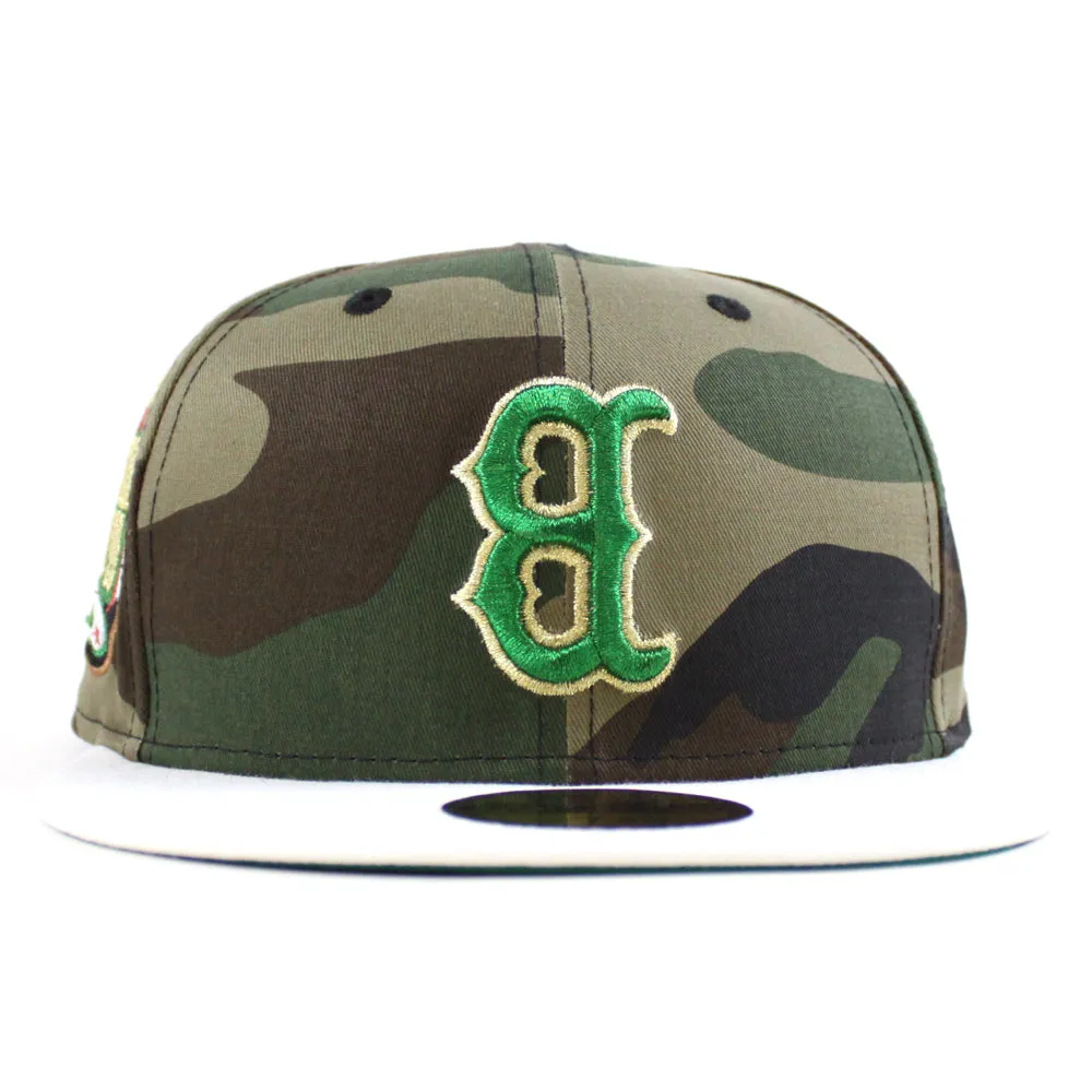 Boston Red Sox Fenway 1999 All Star Game New Era 59Fifty Fitted Hat (WoodLand Camo White Green Under Brim)