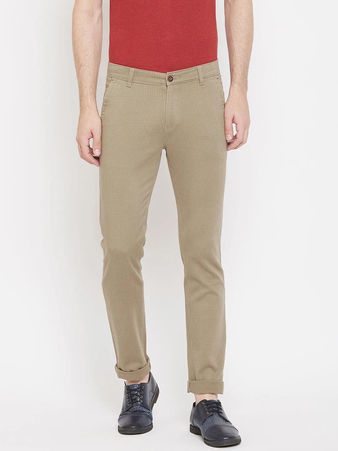 Brown Checked Trousers
