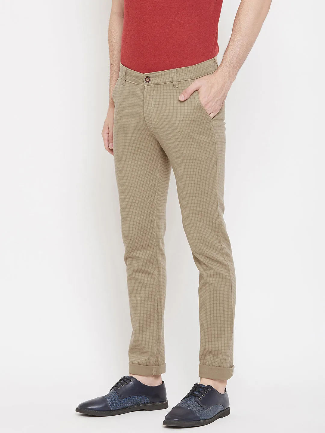 Brown Checked Trousers
