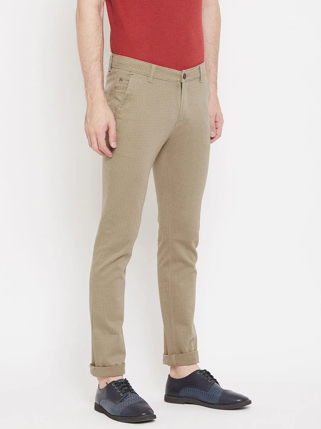 Brown Checked Trousers