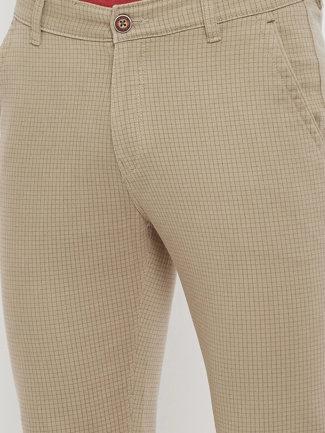 Brown Checked Trousers