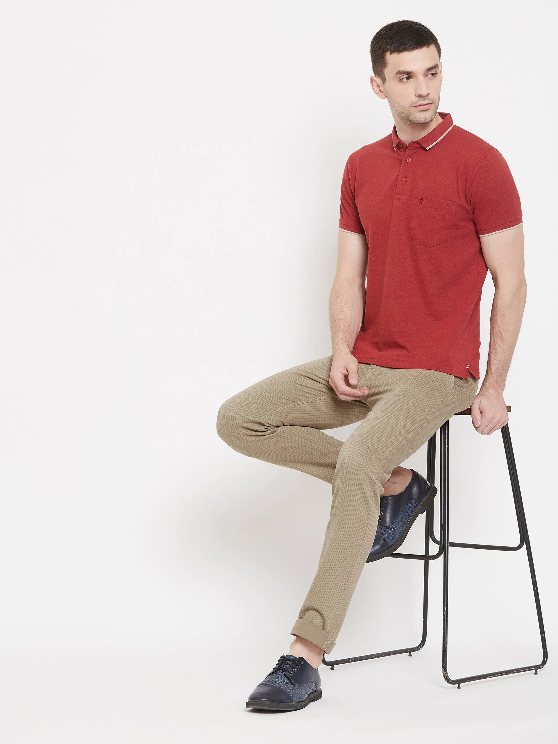 Brown Checked Trousers