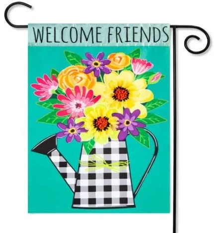 Buffalo Check Watering Can Garden Flag
