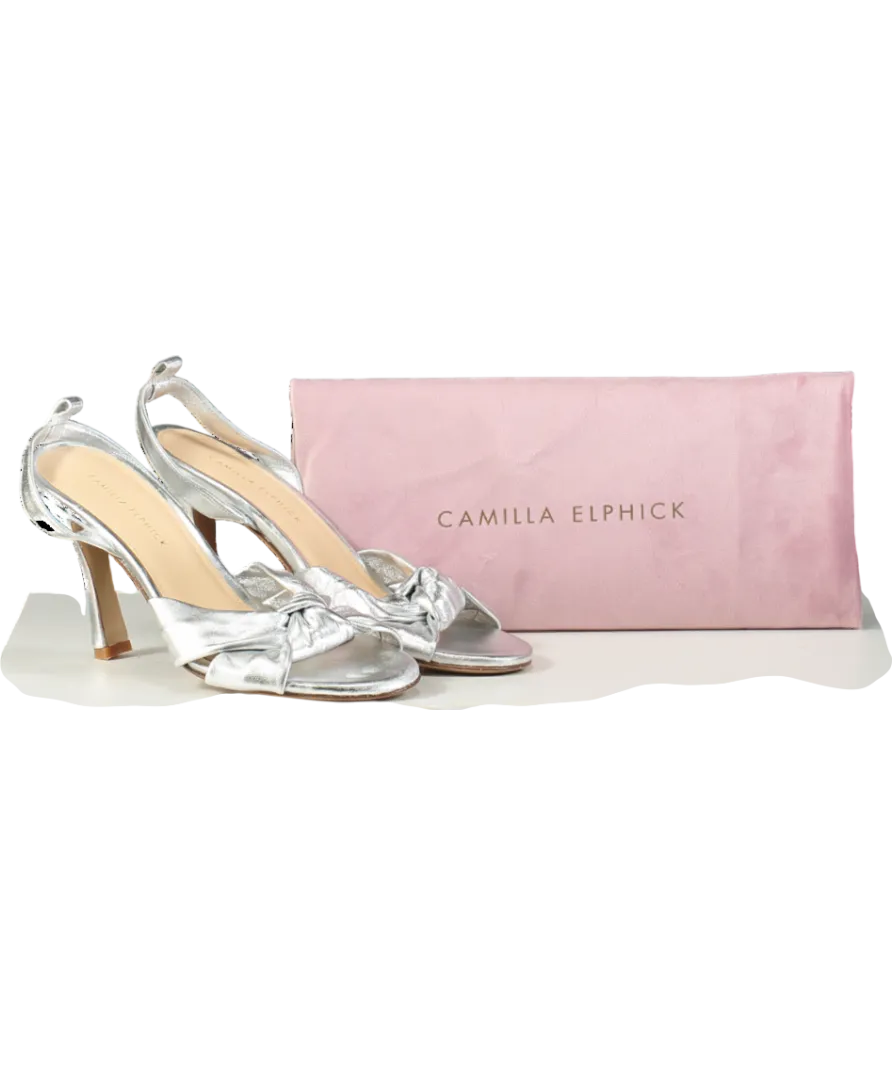 Camilla Elphick Metallic Knot Slingback Heeled Sandals UK 6 EU 39 👠